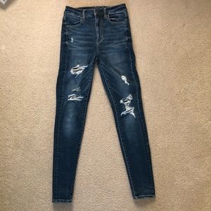 American Eagle High Rise Ripped Jeans